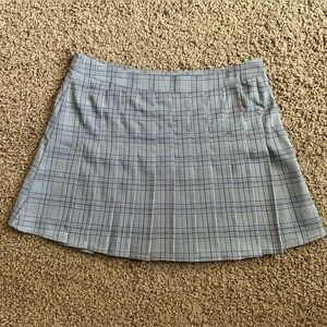 Grey & Purple Plaid Pleated Mini Skirt, Jr Size 13, Schoolgirl, Lolita, Preppy